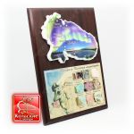 1603 Коллекция минералов Кольский полуостров, плакетка 30,5*22,7*2 см 